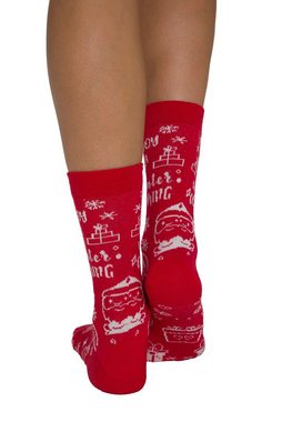 Ulla Popken Feinkniestrümpfe Socken 3er-Pack Weihnachtsmotive Geschenkbox (3-Paar)