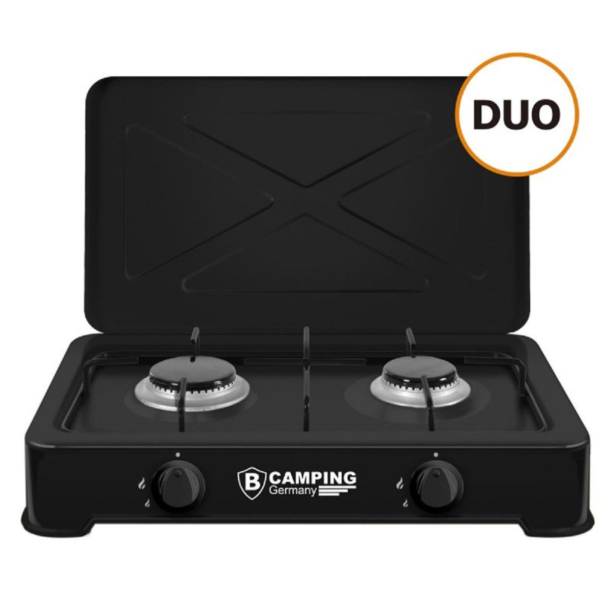 B-Camping Gaskocher - Outdoor-Gaskocher mit Schlauch-Anschluss und Druckminderer, (2-St), ideal für Garten, perfekt für Camping und Outdoor