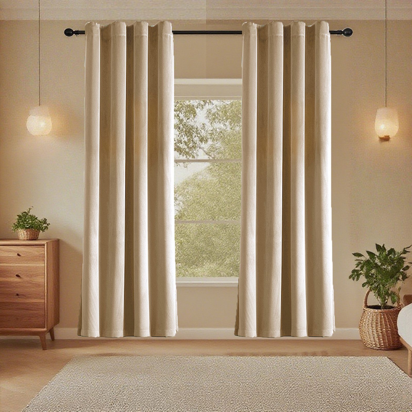 BTTO V&G Schiebegardine Gardine Samtvorhang 2 Stück Verdunkelungsvorhänge Thermovorhänge (2 St), Schwere Blichtdicht Velvet Scheibengardine für Schlafzimmer Wohnzimmer