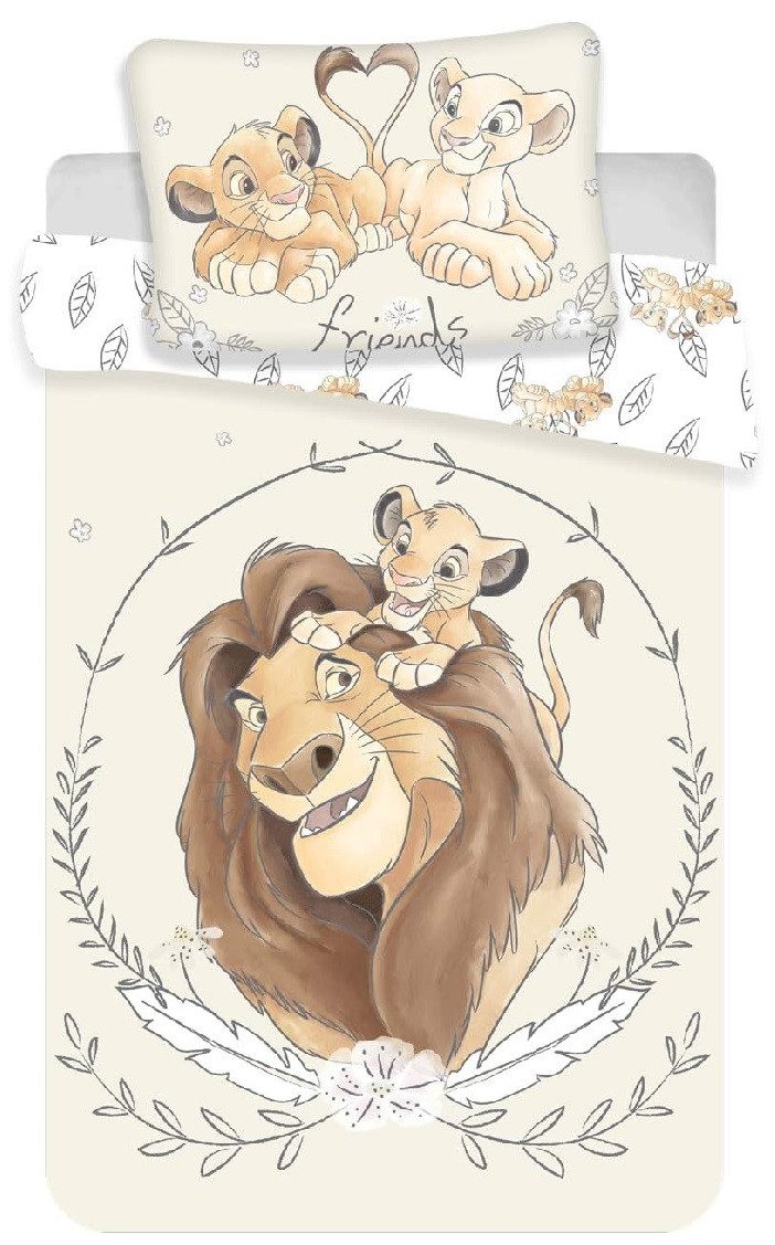 Disney Kinderbettwäsche König der Löwen, Renforcé, 2 teilig, mit Reißverschluss