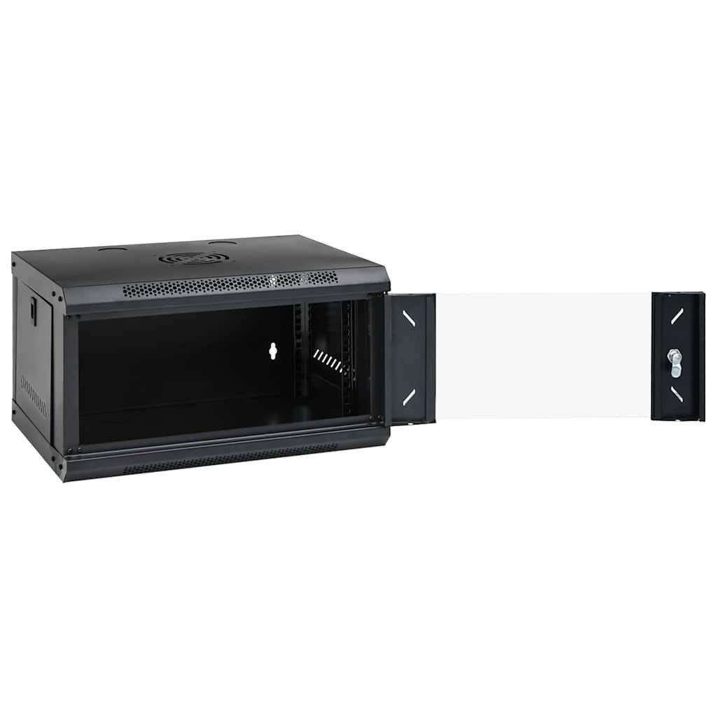 vidaXL Netzwerkschrank mit Speicher Schwarz 53 x 45 x 30 cm Stahl Netzwerk-Adapter