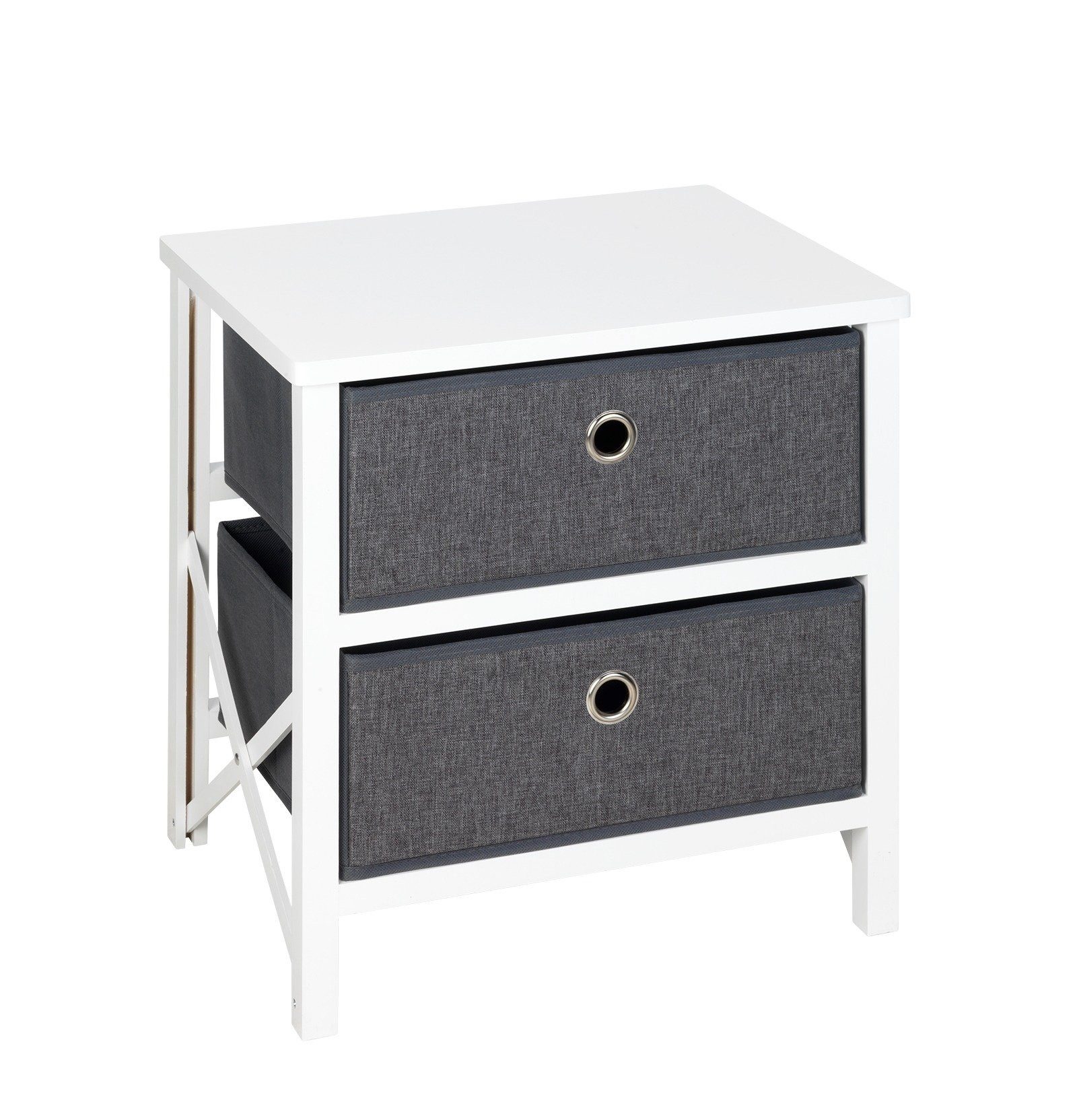 WENKO Regal Regal mit 2 Schubladen, 43 x 32 x 41 cm, klappbar, WENKO