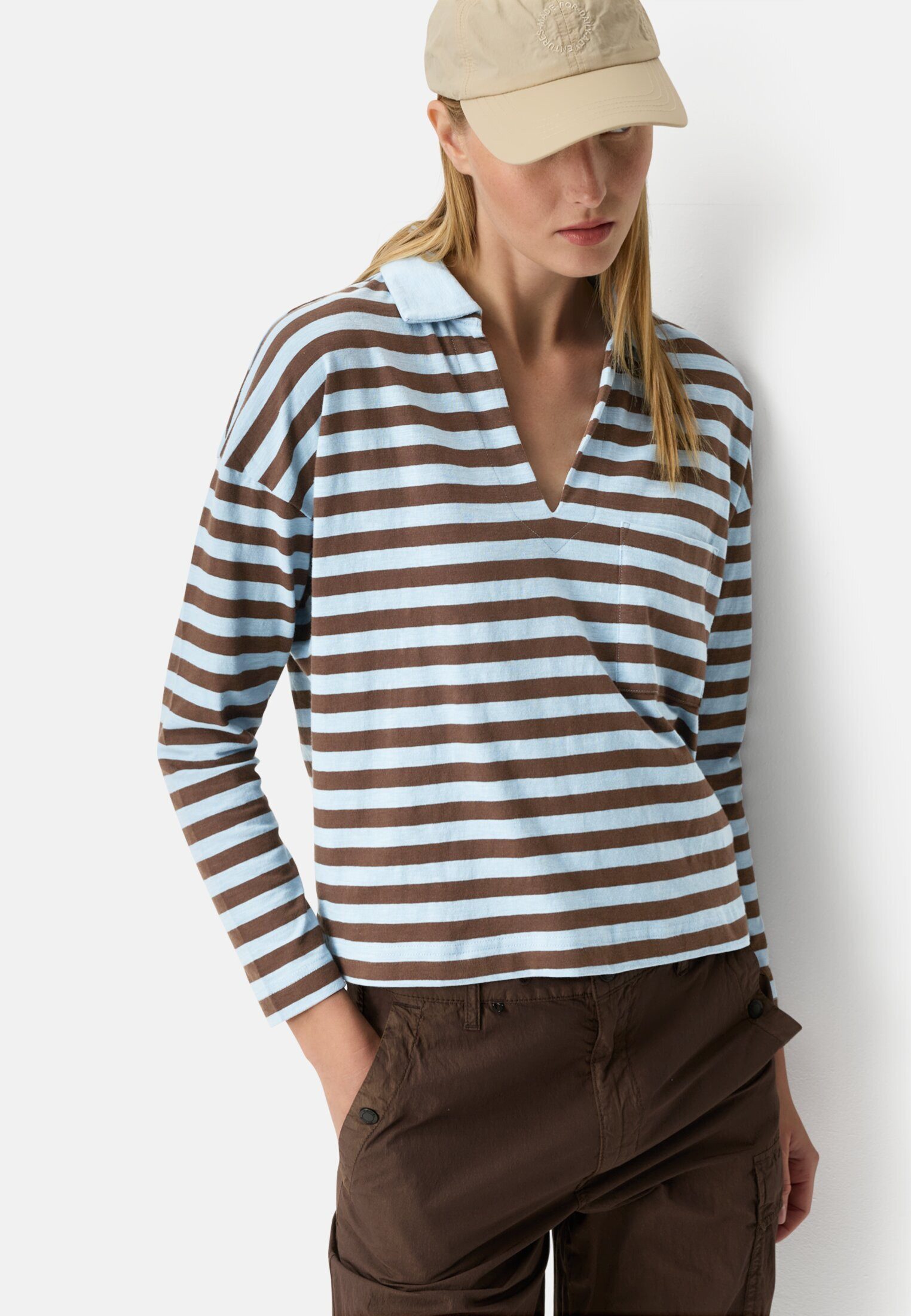 camel active Longsleeve mit Brusttasche Langarm (1-tlg)
