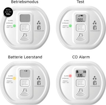 Ei Electronics Ei208D CO-Melder (LCD-Display, mit 10-Jahres-Batterie und LCD-Display)