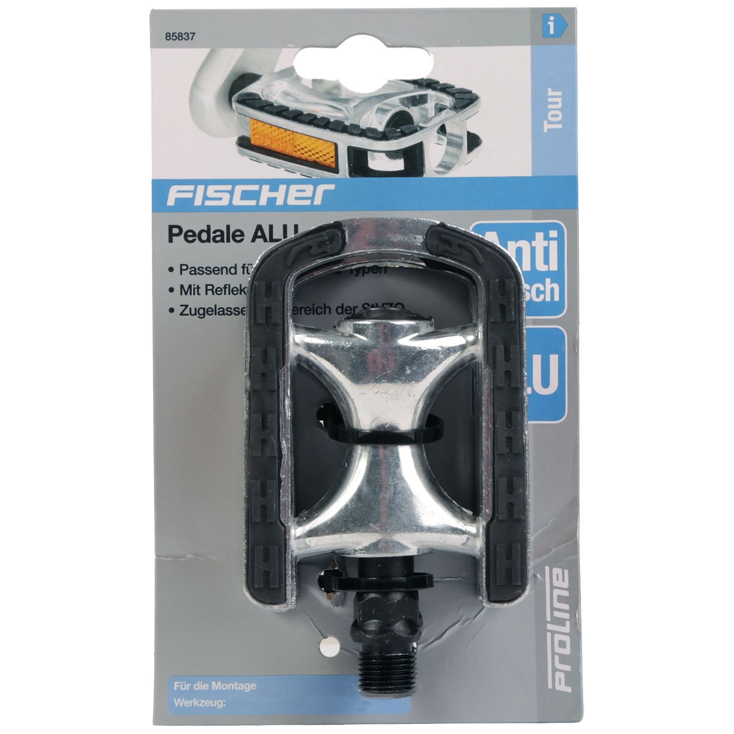 FISCHER Fahrrad Plattformpedale Proline Alu Fahrrad-Pedale Antirutsch Pedal Set (Set, 2-tlg., Pedal Set)