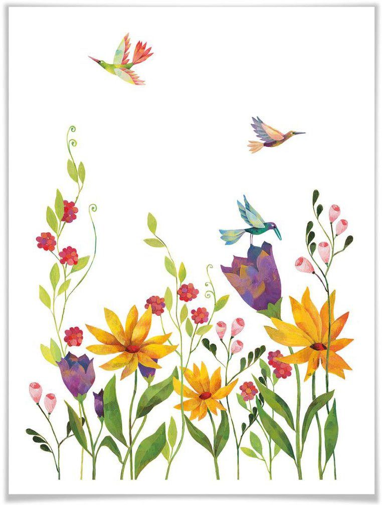 Wall-Art Poster Floral, Blütenpoesie Blumen Wandposter Blumen Wandbild, Blanz Poster, (1 Bild, St)