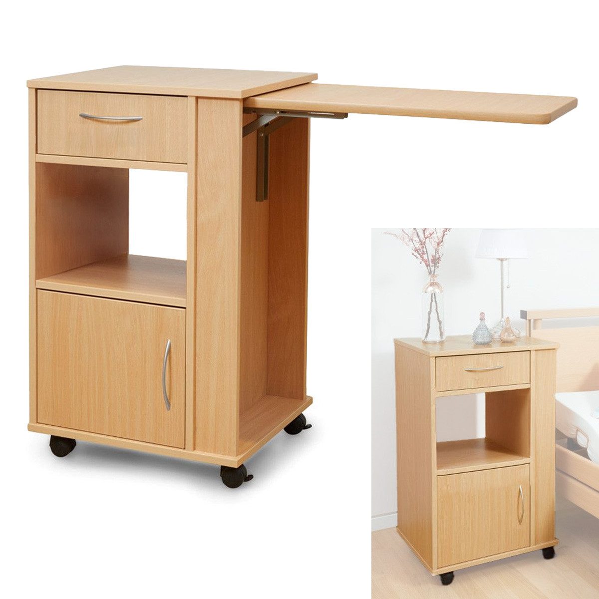 Divit Regal Nachttisch mit Tischplatte NT2 Betttisch günstig online kaufen