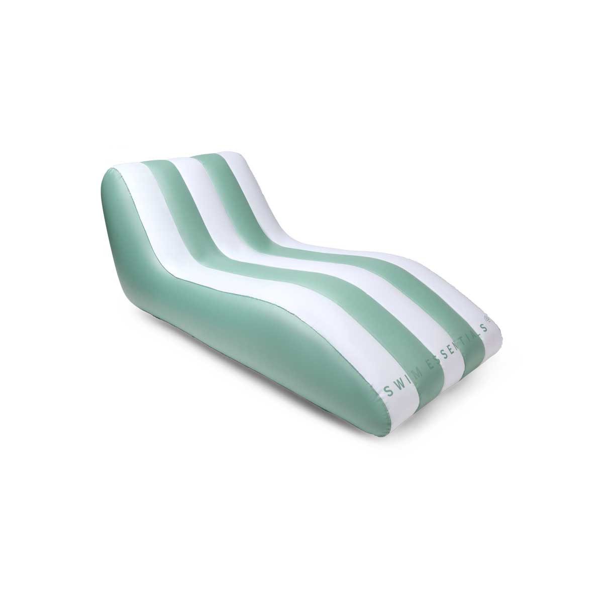 Swim Essentials Luftmatratze Luftmatratze Premium Lounge Grün / Weiß 180 x 99 cm, Schwimmliege Sonnenliege Schwimmmatratze Matratze