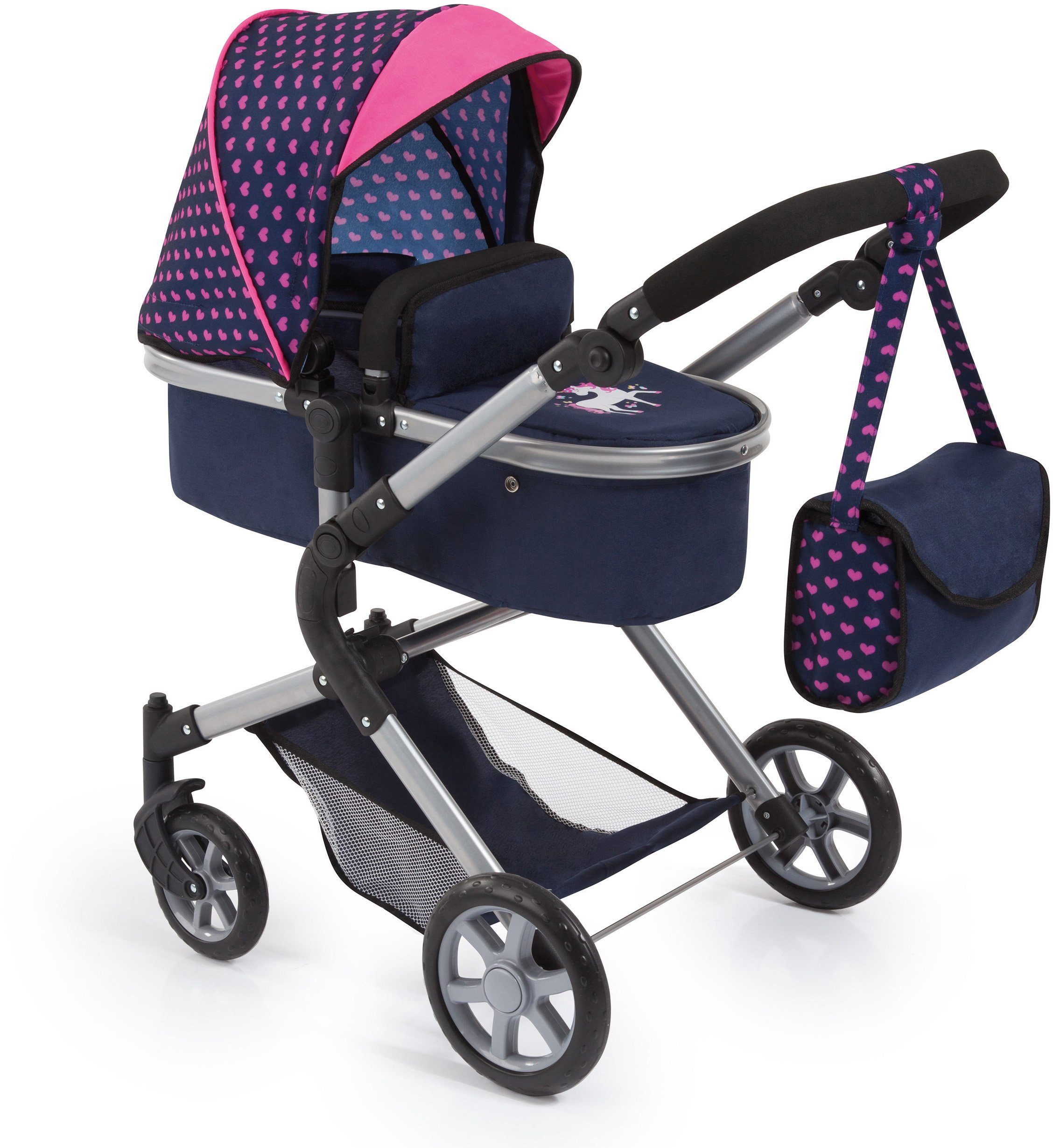 Bayer Kombi-Puppenwagen City Neo, Blau/Pink