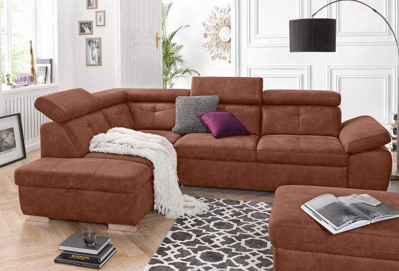 exxpo - sofa fashion Ecksofa Spring, wahlweise mit Bettfunktion und Bettklasten, L-Form