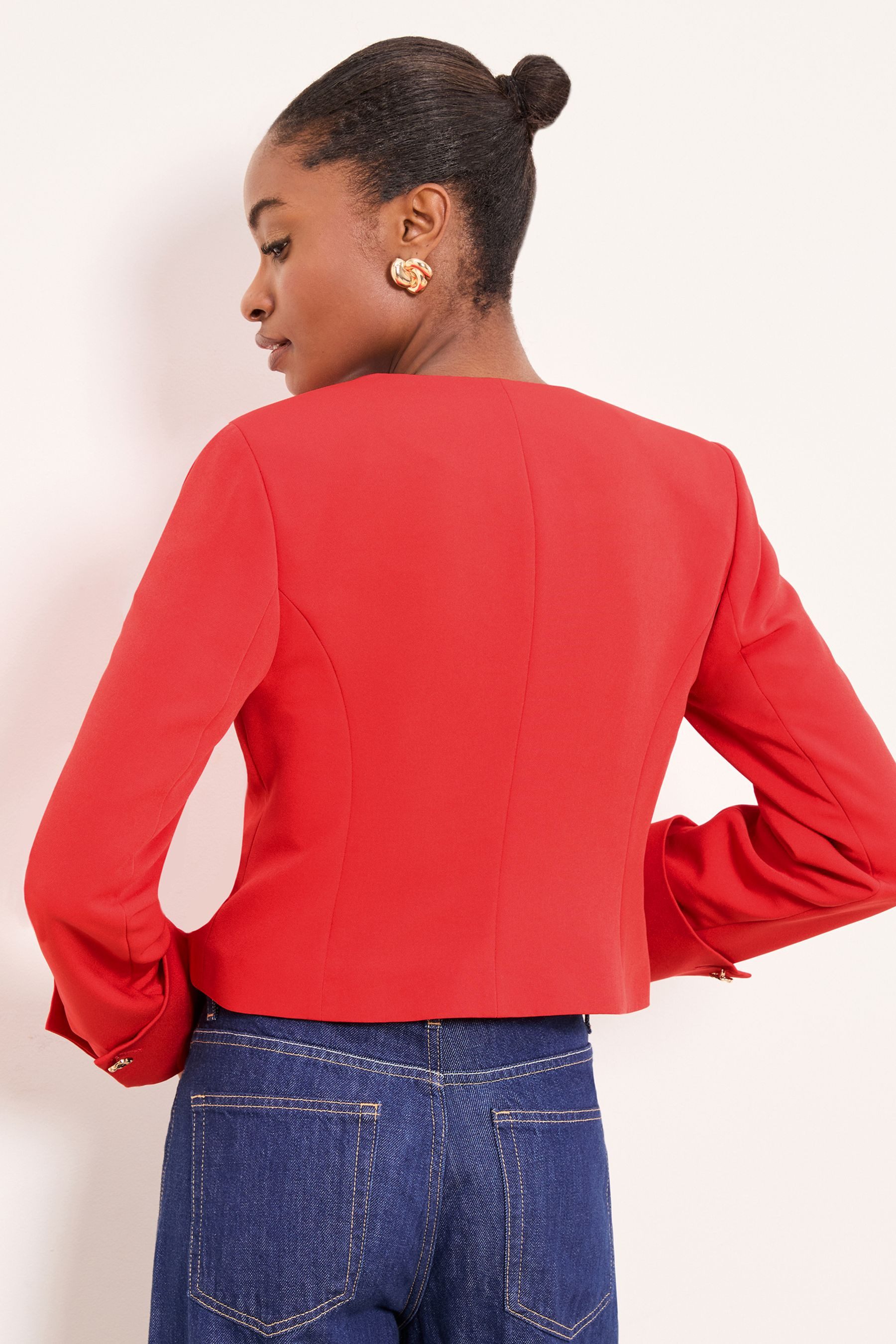 LIPSY Kurzjacke Lipsy Kragenloser kurzer Blazer, Regular (1-St) günstig online kaufen