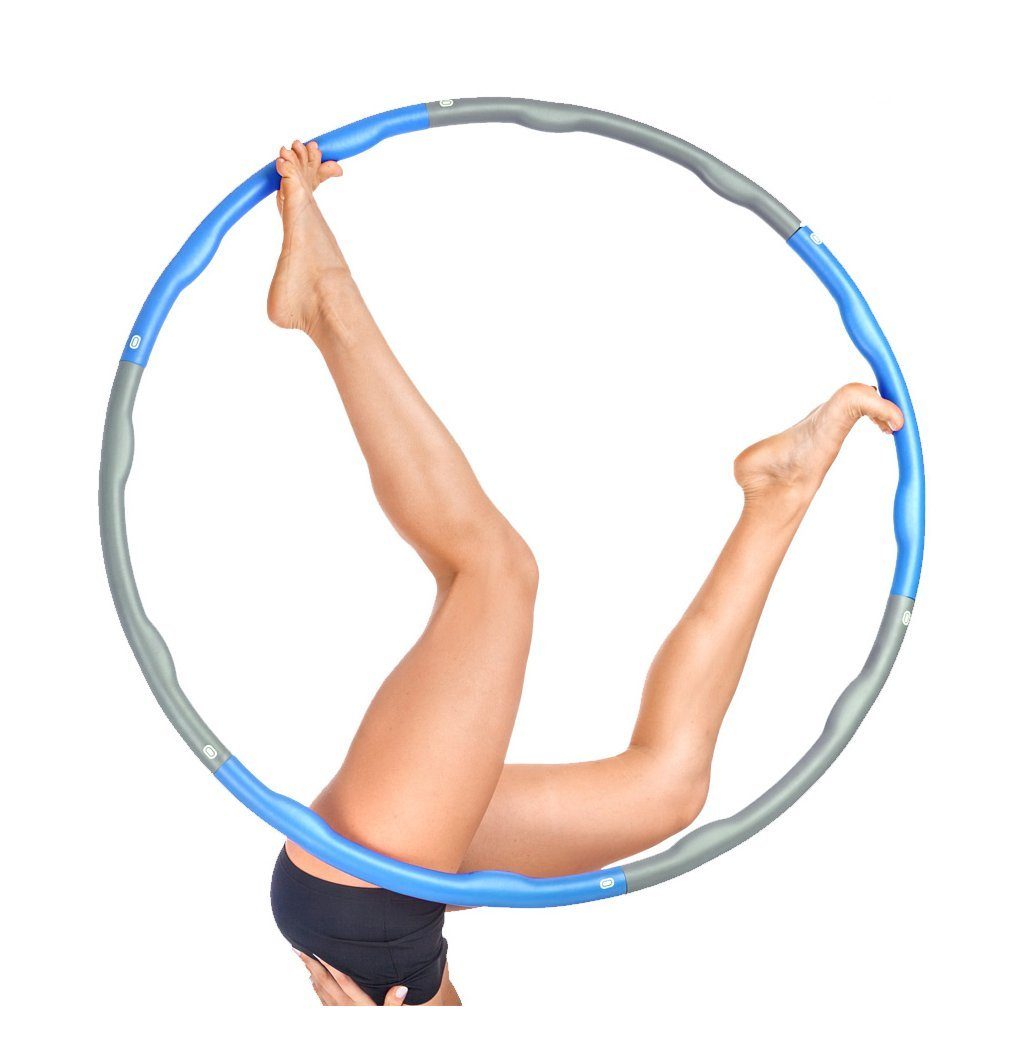 SCHNÜRRLIE Hula-Hoop-Reifen Fitnessreifen 97cm abnehmbare Elemente 8 Blau einstellbar), (Größe