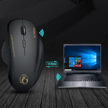 Welikera Drahtlose Maus, 2.4GHz Bluetooth einstellbare DPI Computer Maus Maus- und Mauspad-Set