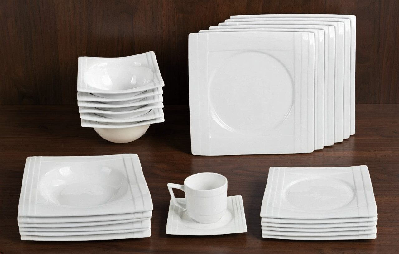 Tullip Kombiservice (36-tlg), 6 Personen, Geschirr-Set für Tafelservice & Kaffee Made in Germany