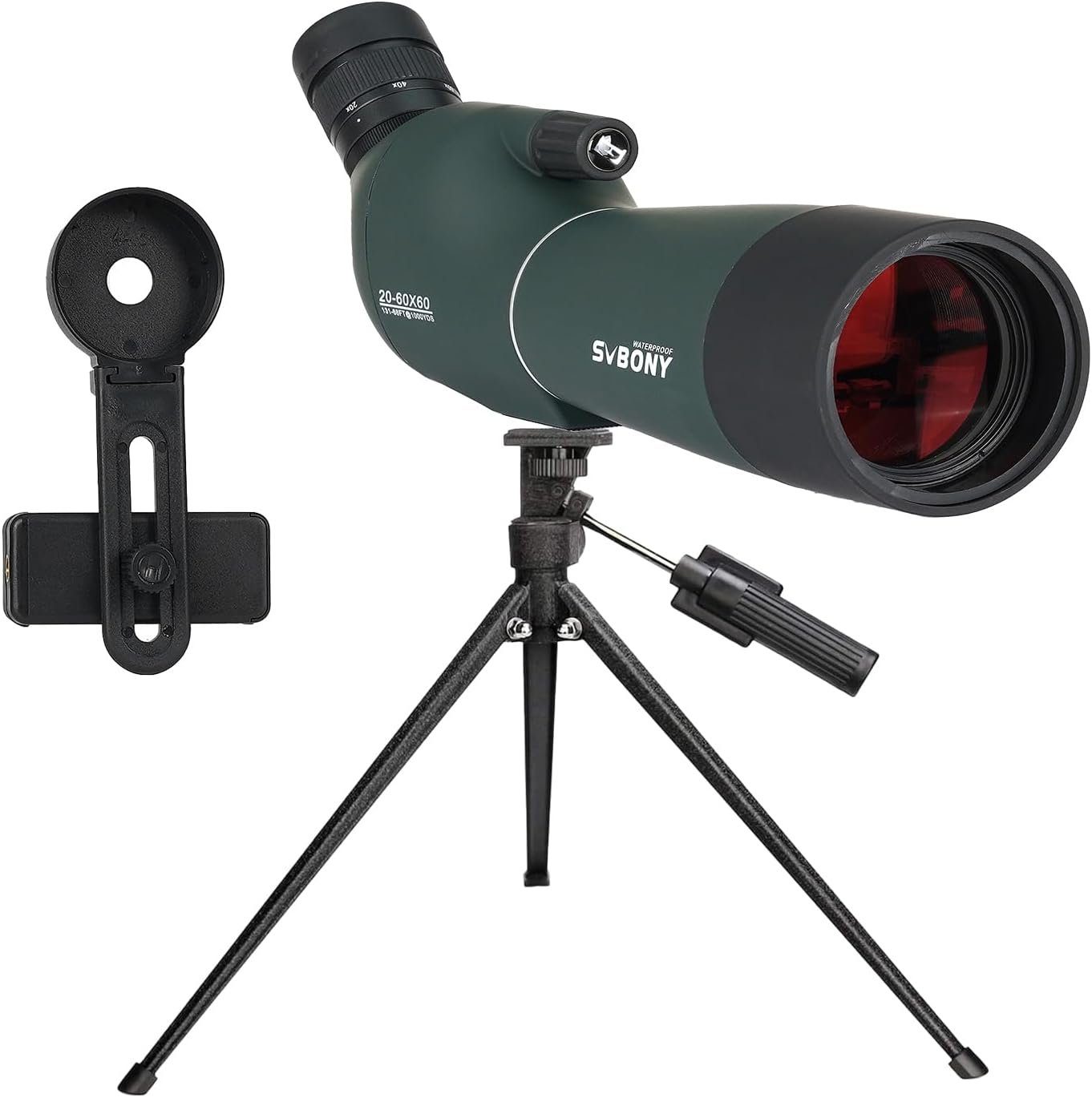 SVBONY SV28PLUS Spektiv mit Stativ, 20-60x60mm, für Zielschießen, Astronomie Spektiv