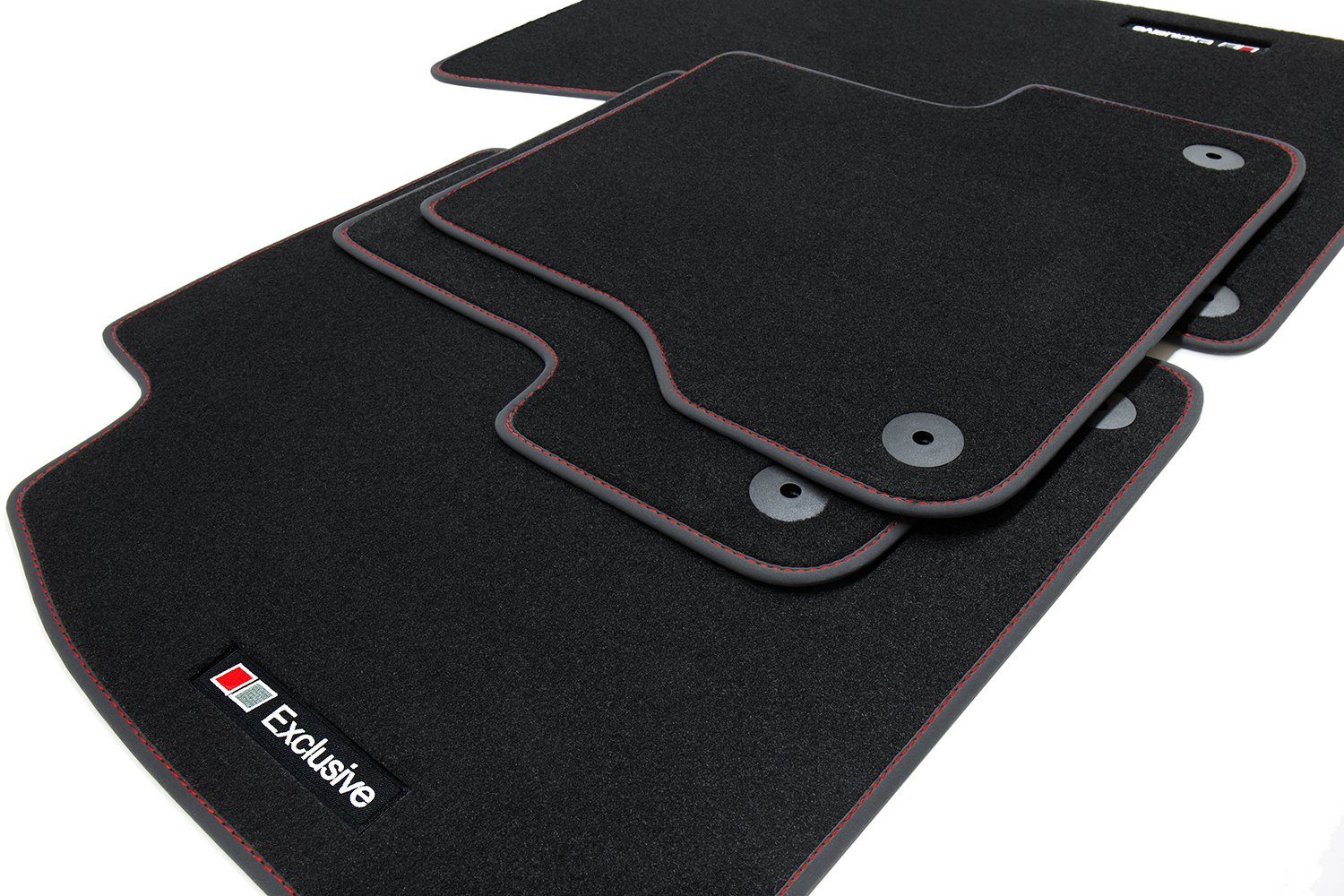 tuning-art Auto-Fußmatten für Rot A8 A50 D3 2002-2010 Automatten Audi passgenau 4E Set