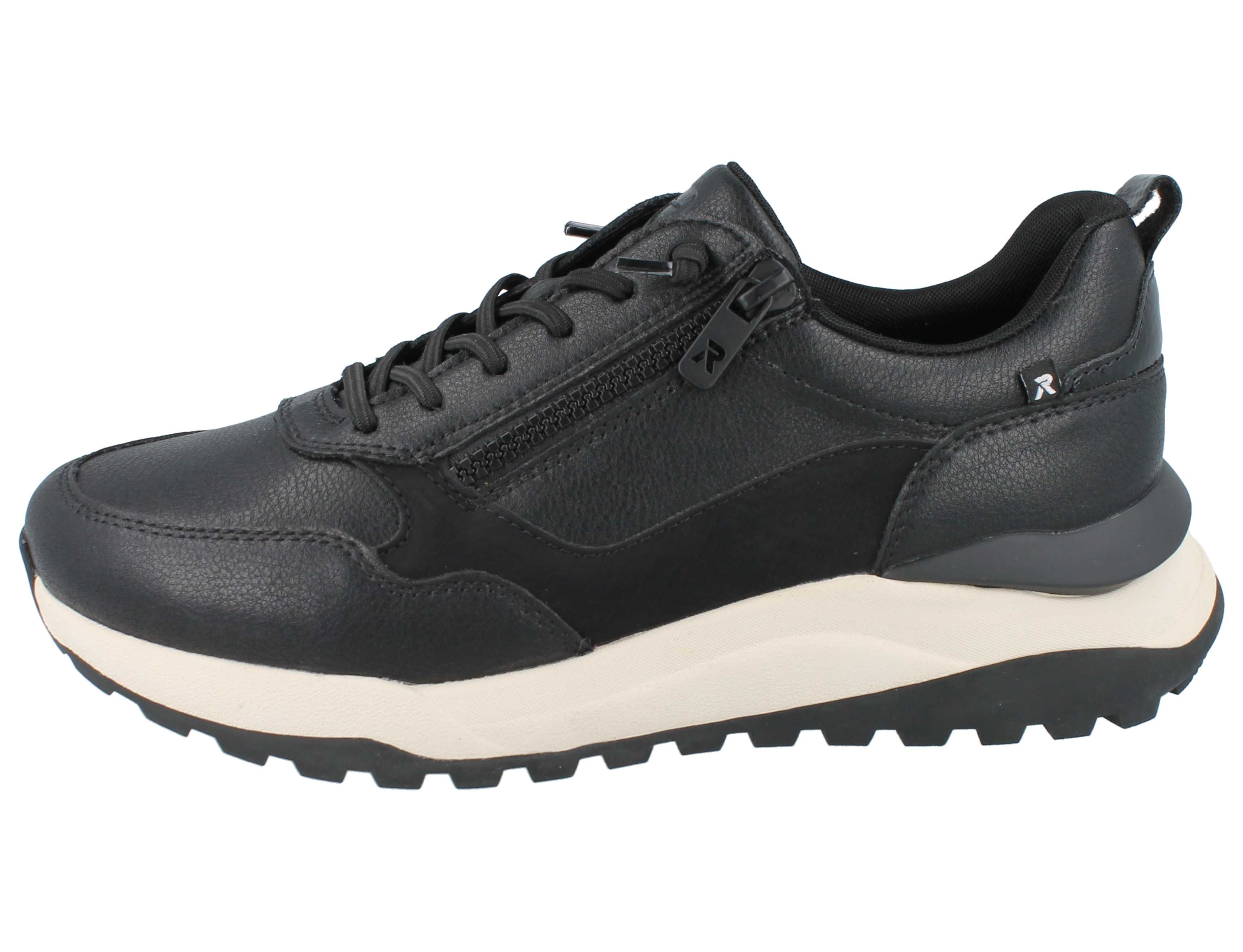 Rieker RIEKER R Evolution Damen Sneaker schwarz Glattleder - Größe: 42 Schnürschuh