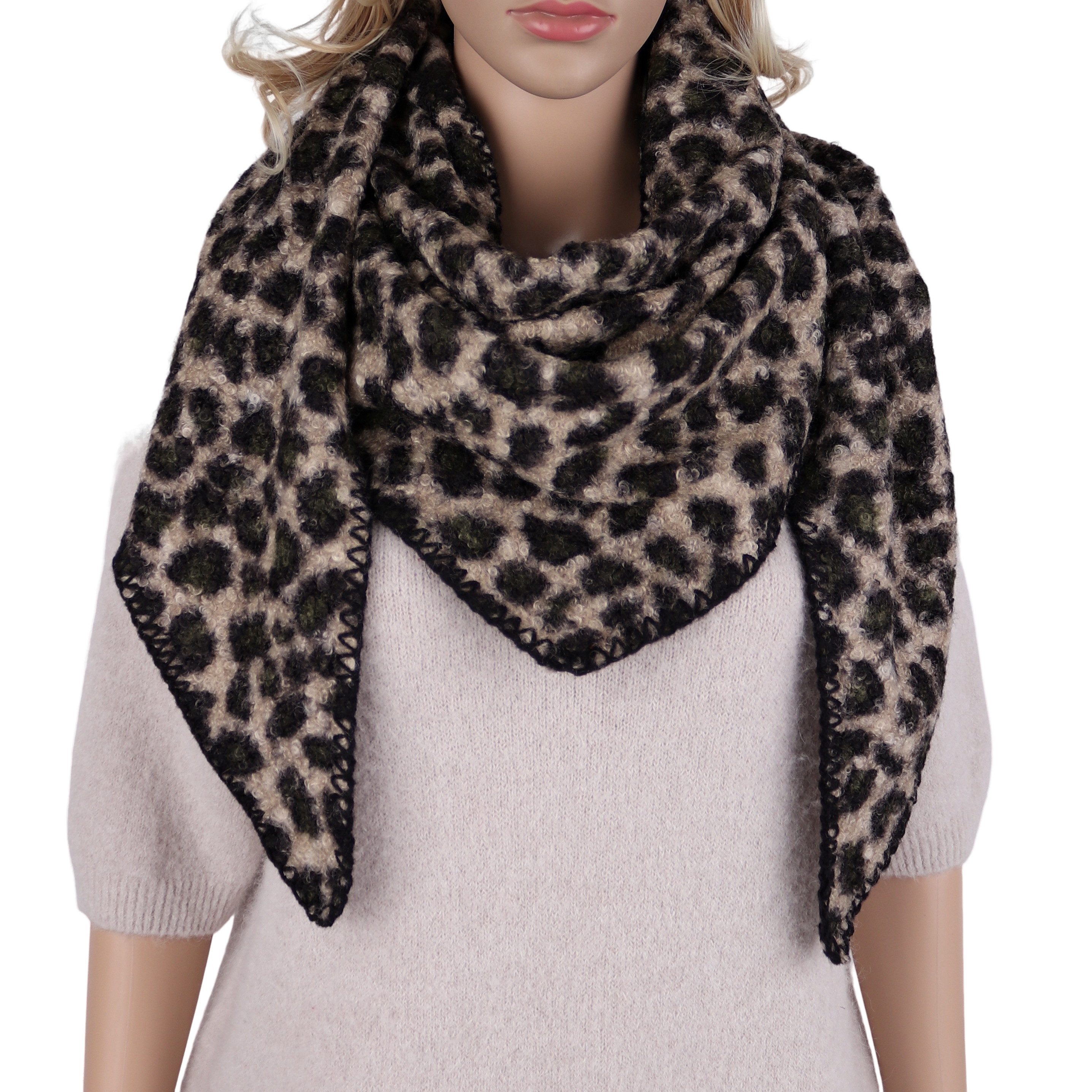 MIRROSI Dreieckstuch kuschliger und warmer Dreiecksschal ca.170x70cm, (Leo günstig online kaufen