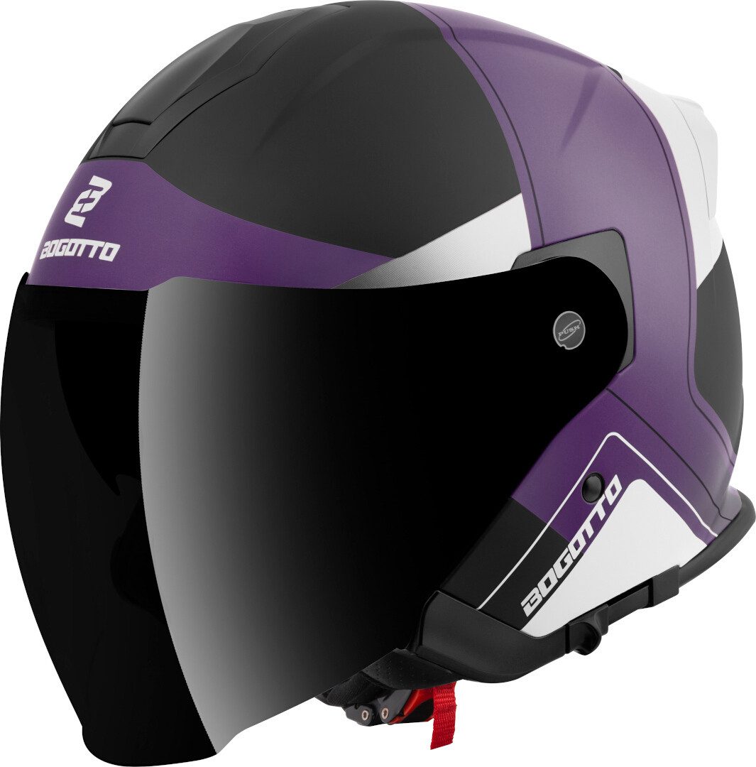 Bogotto Motorradhelm H586 City-B Jethelm, Herausnehmbares Innenfutter,integriertes Sonnenvisier – Bild 5 von 5