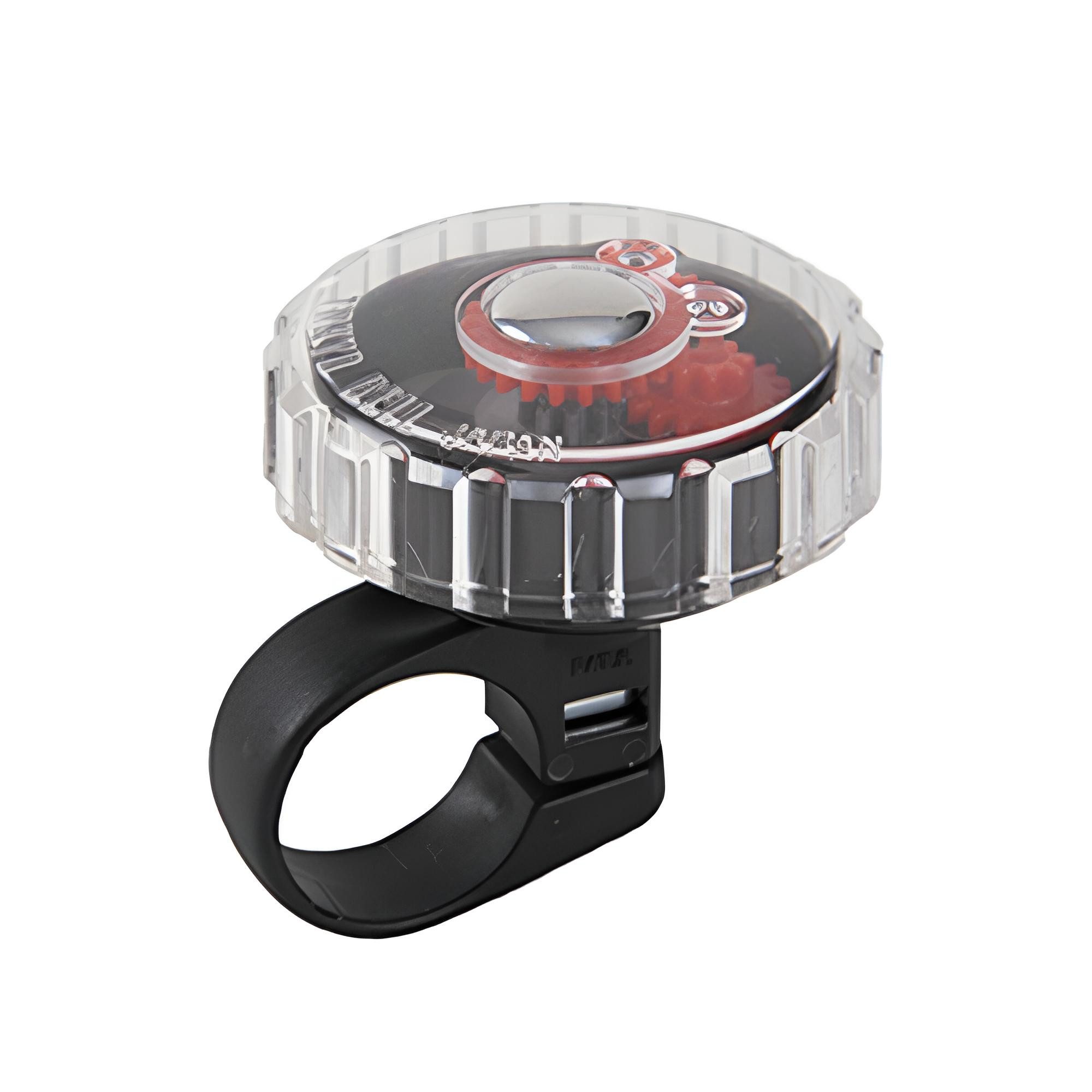 Mounty Fahrradklingel Mounty Jelly Fahrradklingel schwarz rot transparente Drehklingel 21 g