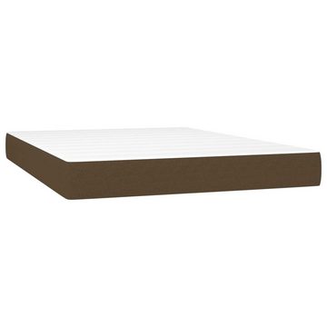 vidaXL Bettgestell Boxspringbett mit Matratze Dunkelbraun 140x200 cm Stoff Bett Bettgeste