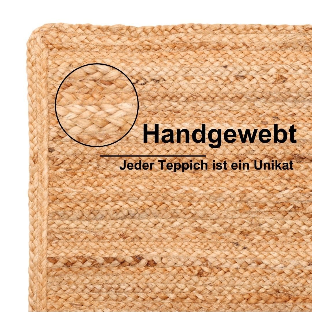 Myflair Möbel & Accessoires Läufer Lola, rechteckig, Höhe: 10 mm, Juteteppich, Wendeteppich, handgeflochten, 100% Naturfaser, Boho-Style