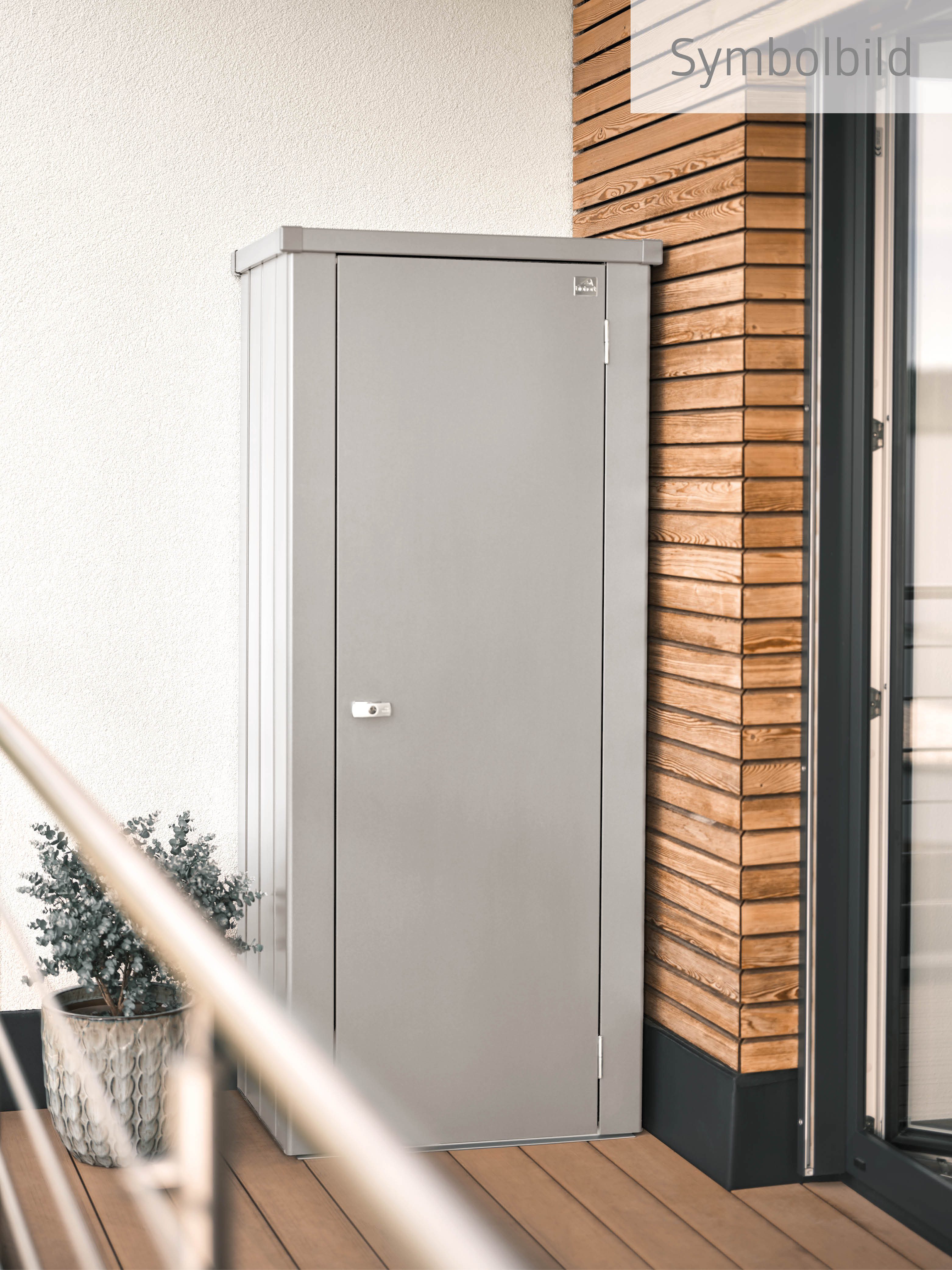 Biohort Mehrzweckschrank Julia Gr. M HIGH, verschiedene Farben 77,7x 180,9x 57 cm, Terrassenschrank für kleine Außenflächen
