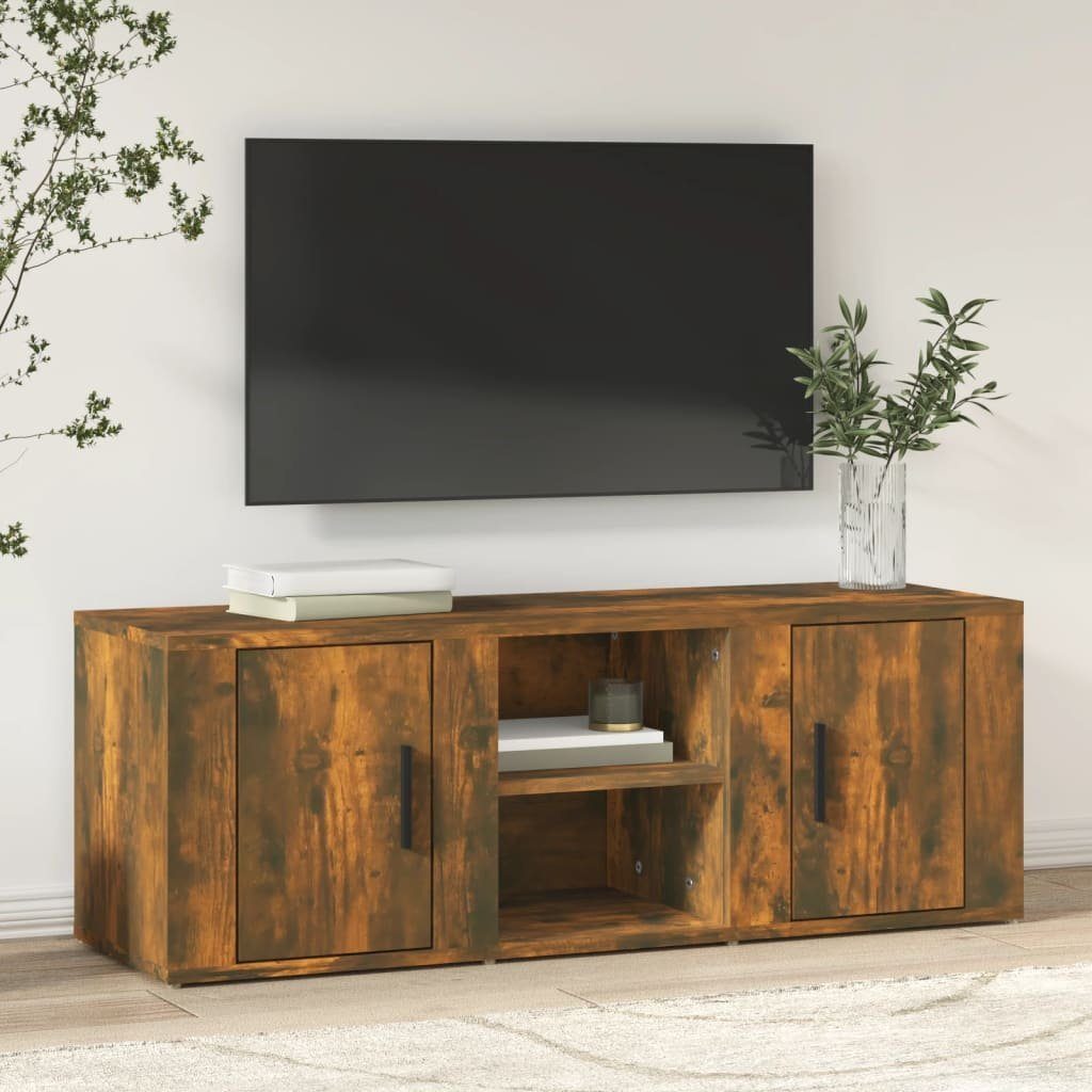 furnicato TV-Schrank Räuchereiche 100x31,5x35 cm Holzwerkstoff