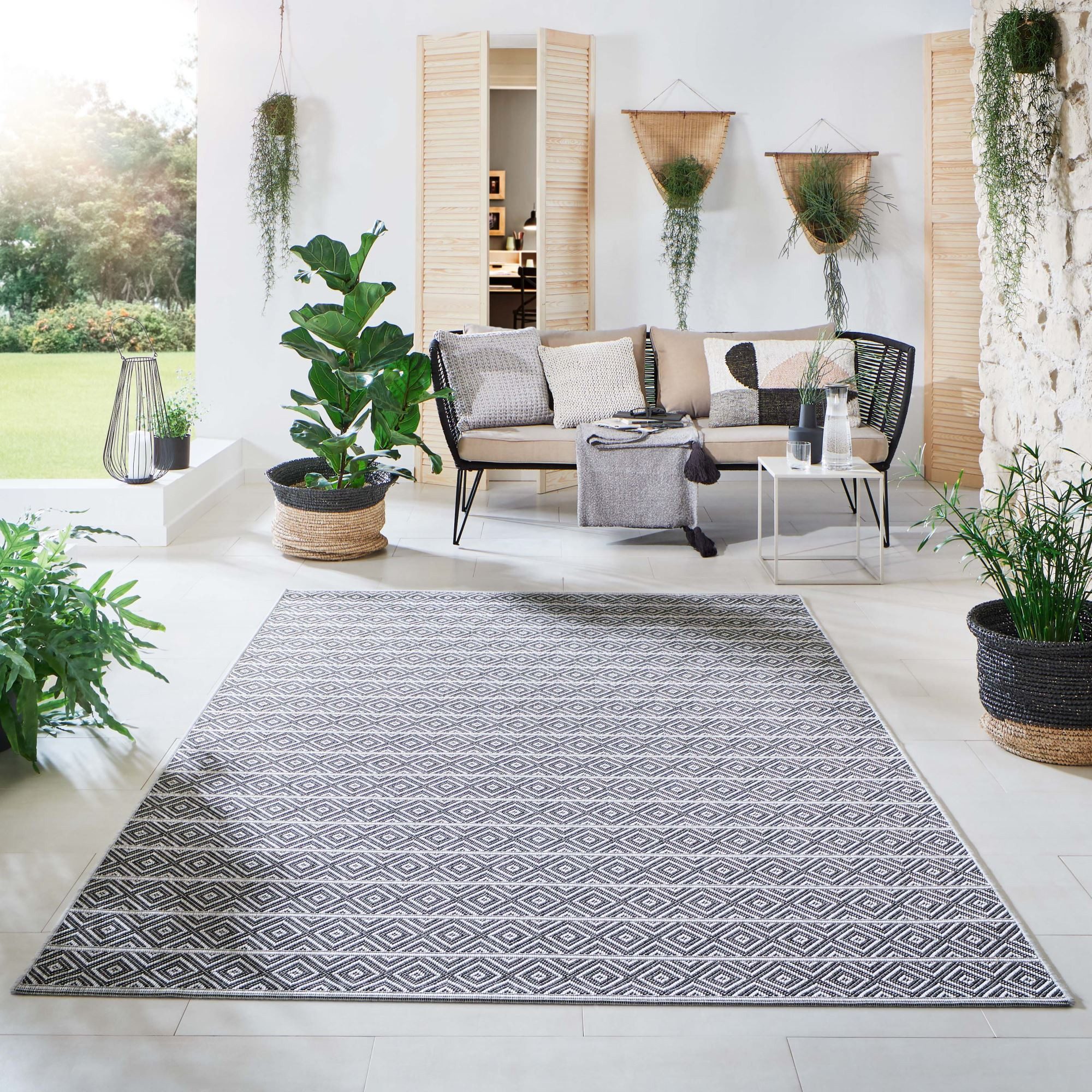 Steffensmeier Teppich Öland Streifen, Rechteckig, In- und Outdoor, wasserfe günstig online kaufen