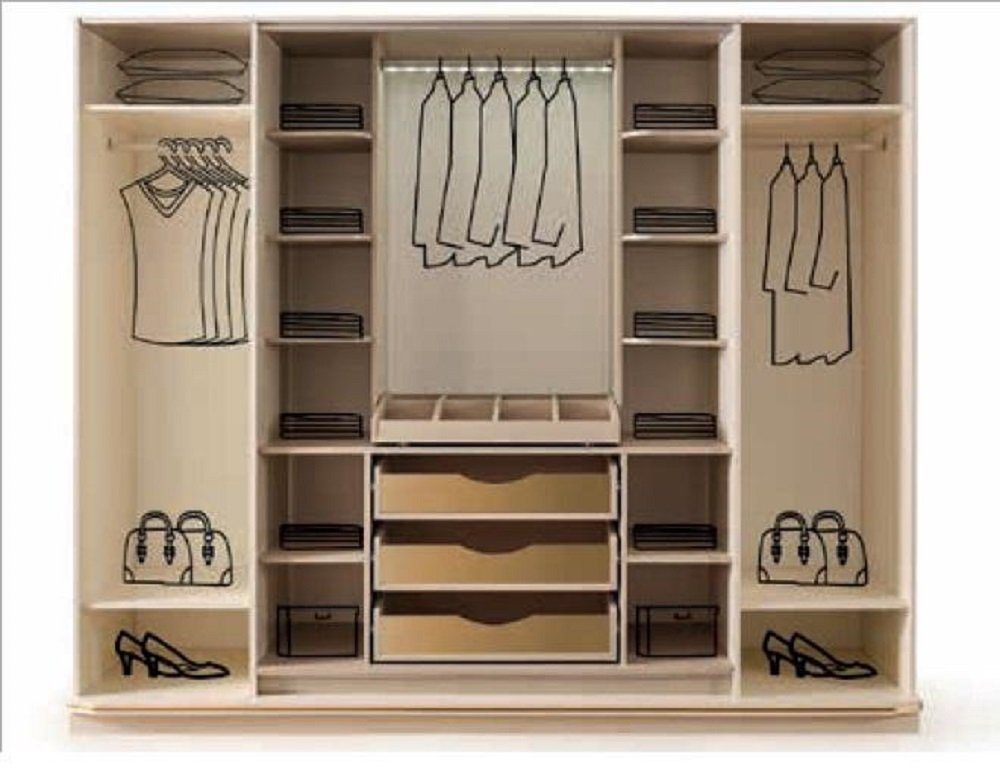 JVmoebel Kleiderschrank Moderner Kleiderschrank Schränke Hochglanz Luxus Schrank Italien Holz