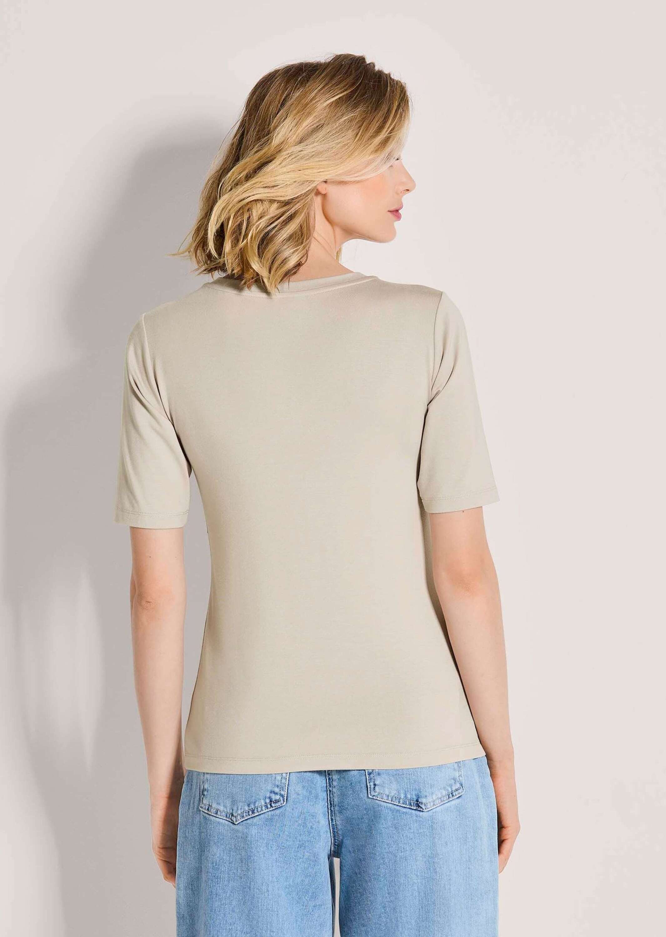 MADELEINE Kurzarmshirt Printshirt mit Strass Jerseyshirt mit V-Ausschnitt, Paisley-Muster und Kurzarm