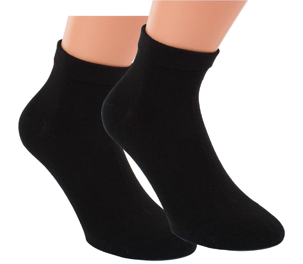 RS Harmony Diabetikersocken Baumwolle Softrand ohne Gummi 2er 4er Pack (2-Paar) venenfreundlich, flache Zehennaht, druckfreier Komfort