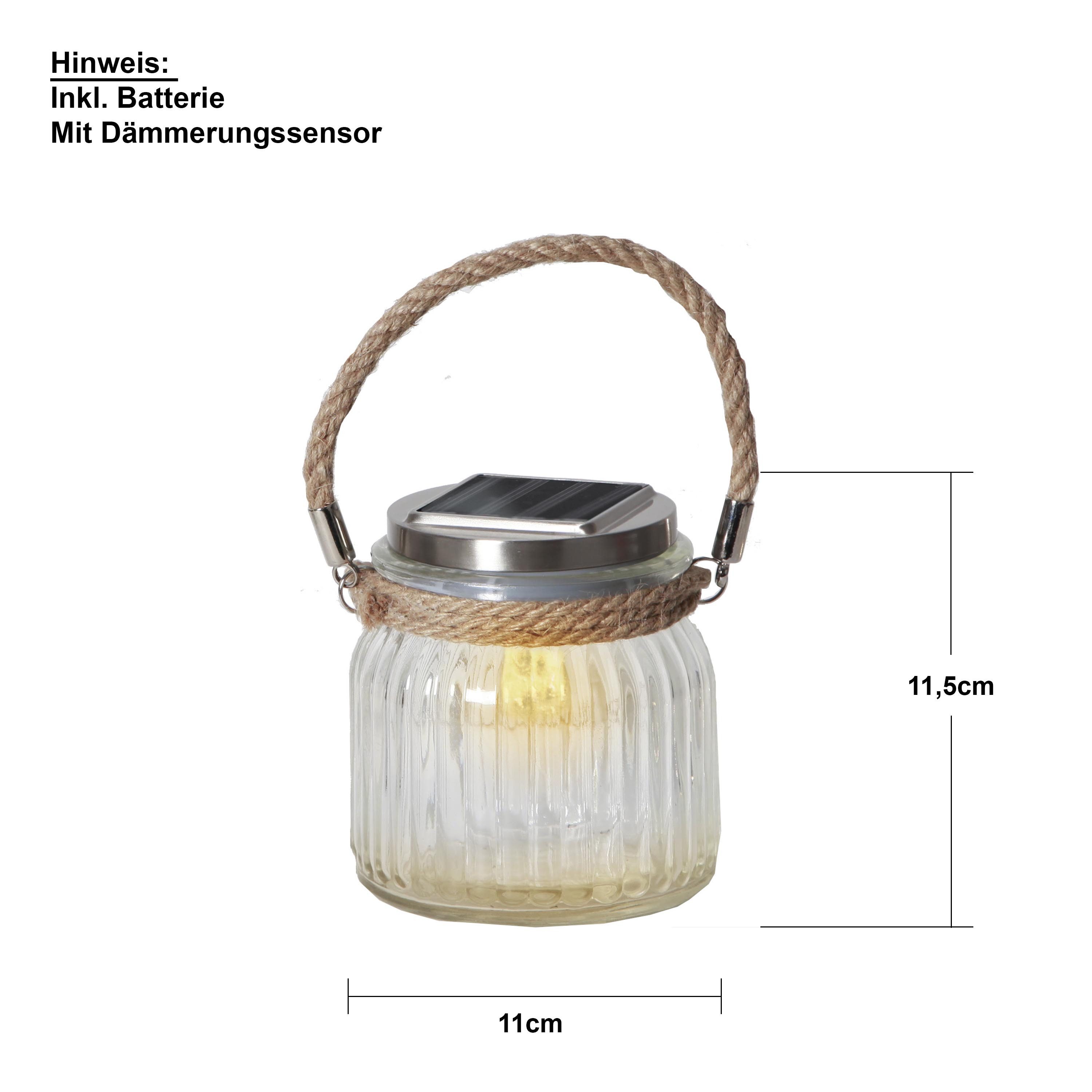 STAR TRADING LED Solarleuchte Jamjar, Solar-Tischdeko, Tischleuchte Jamjar Outdoor