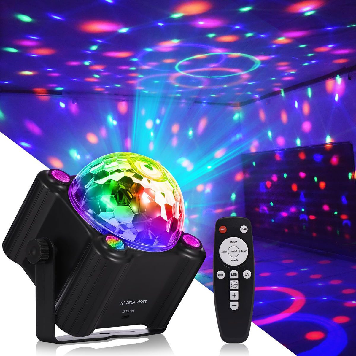 Novzep Discolicht Partylichter, LED-Farb-Stroboskop-Lichter, Bühnenlicht, für Party, Bar, Zuhause
