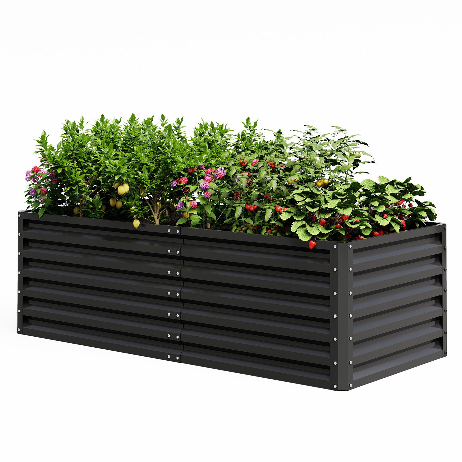 UDPATIO Hochbeet Metall, Zink-Aluminium Freistehendes Hochbeete für Garten und Balkon (2 St), 960 L Pflanzkasten für Garten, 180 x 60 x 90 cm