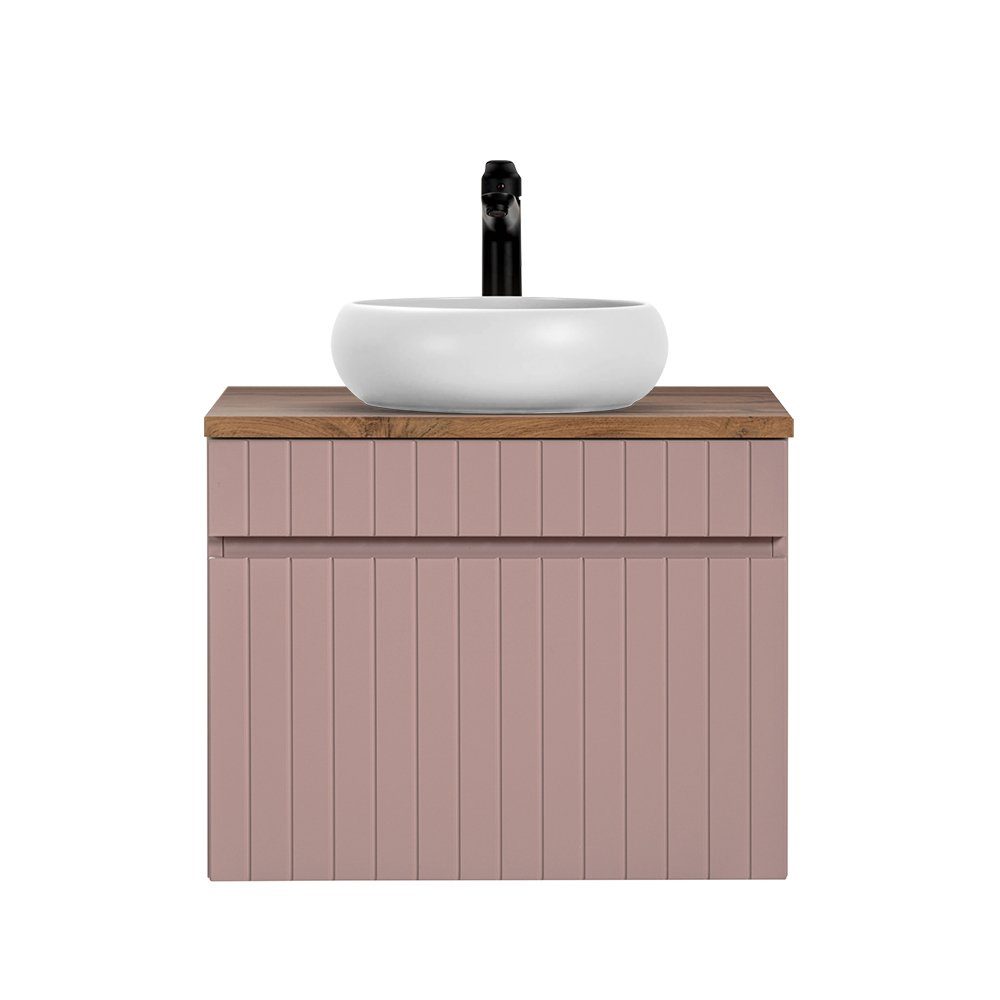 Lomadox Waschtisch IRAKLIO-56-ROSE, rosa, Eiche Nb., 1 Auszug, Waschbecken, günstig online kaufen