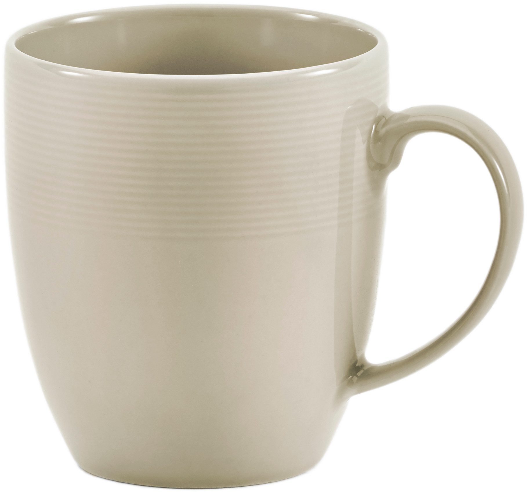 van Well Becher Kaffeebecher Jive, 400 ml, 6 Stück, 6-tlg., Porzellan, dezentes Spiraldekor, spülmaschinen-und mikrowellengeeignet