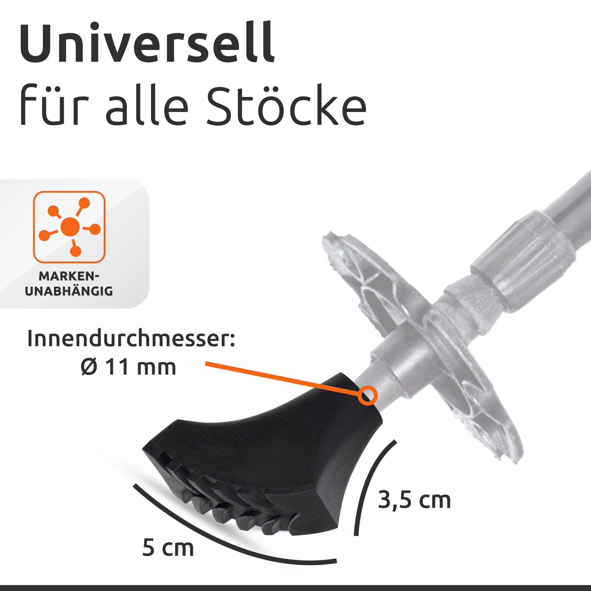 ECENCE Nordic-Walking-Stöcke 12x Gummipuffer für Nordic Walking Stöcke Pads
