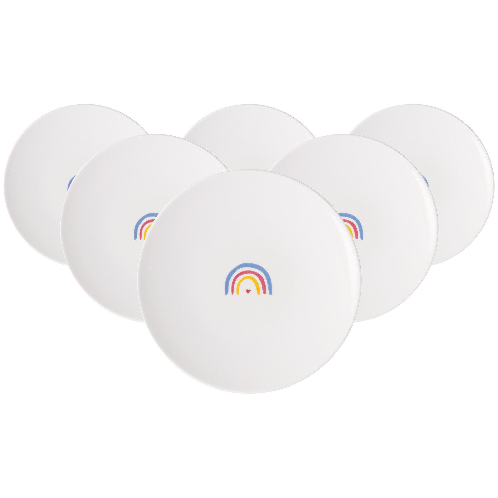 Villeroy & Boch Frühstücksteller With Love Frühstücksteller Be Happy ø 21,2 cm, (6 St)