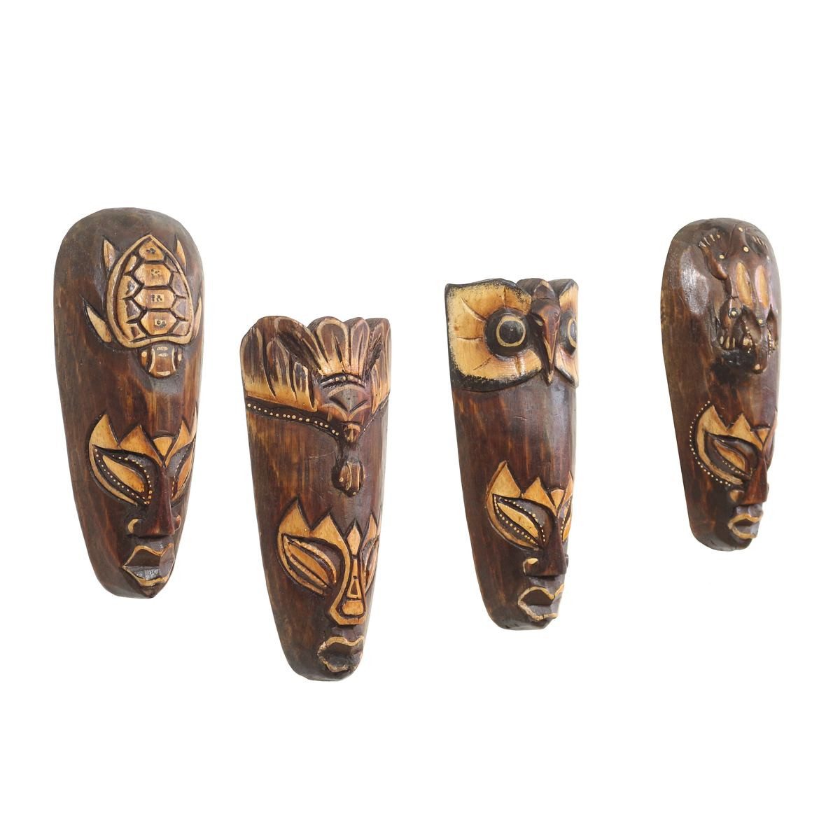 Oriental Galerie Dekofigur 4er Set Wandmasken Afrika Ethno Masken 20 cm (1 günstig online kaufen