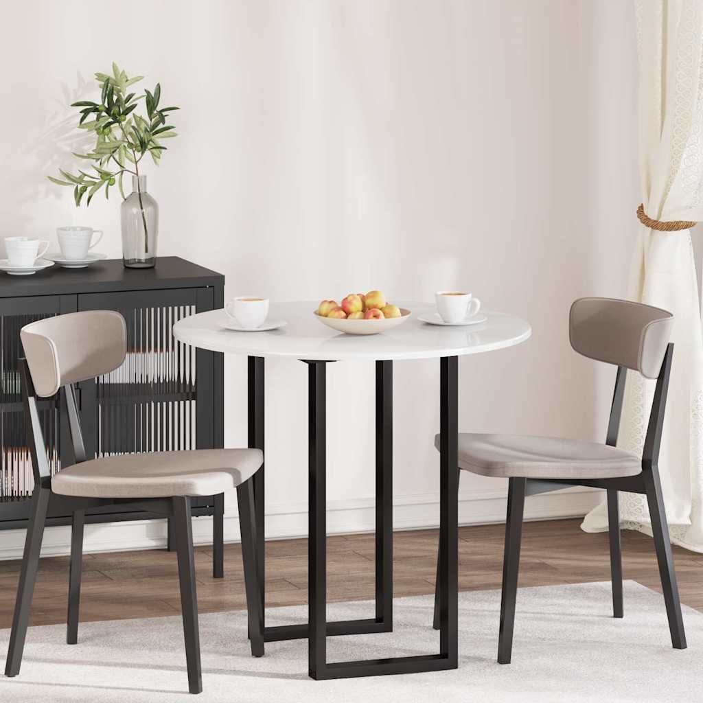 vidaXL Tischplatte Tischplatte Hochglanz-Weiß Ø 80 x 1,5 cm Holzwerkstoff (1 St)