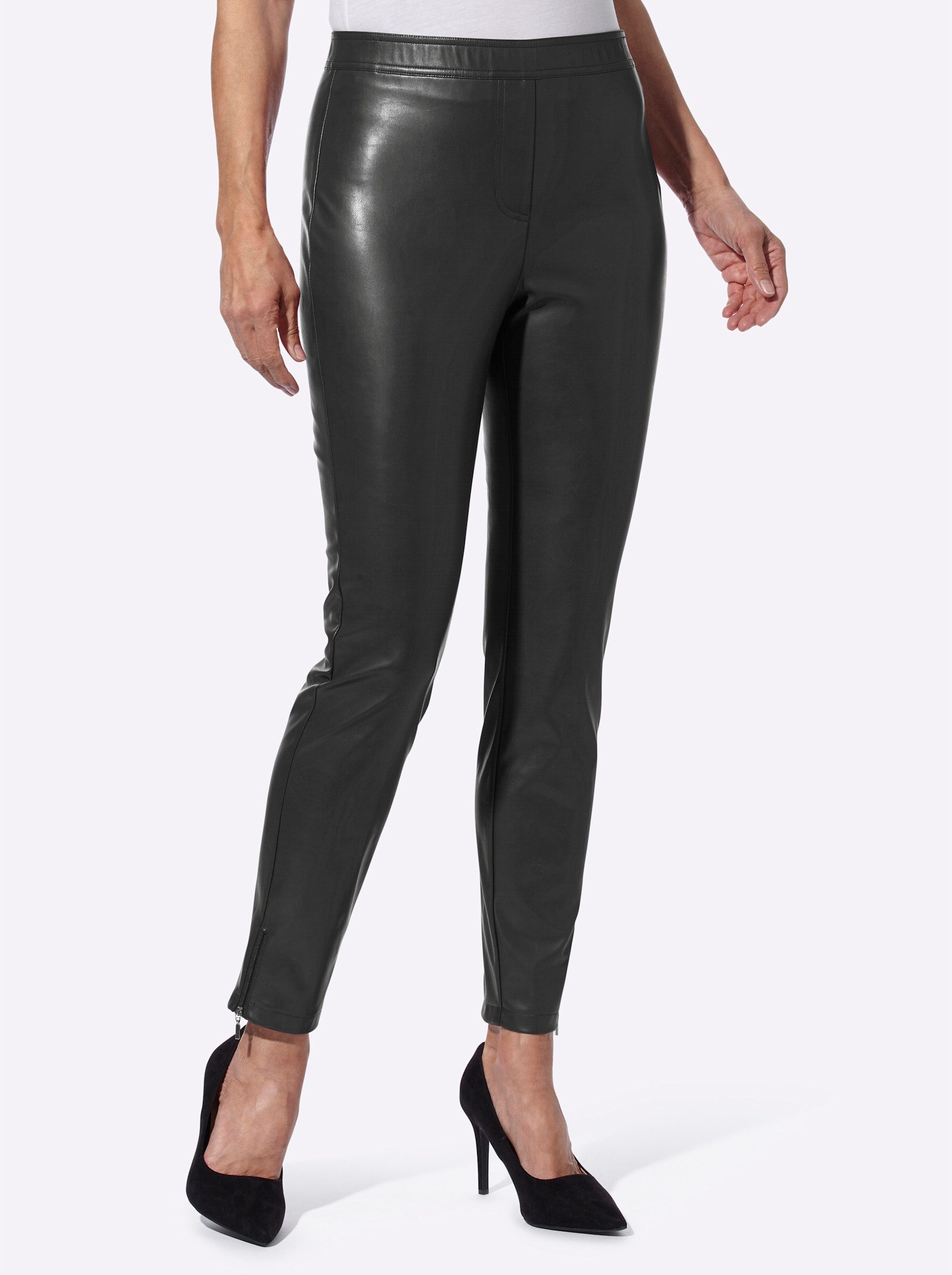 Sieh an! Jerseyhose Lederimitat-Hose Innenbeinlänge ca.71 günstig online kaufen