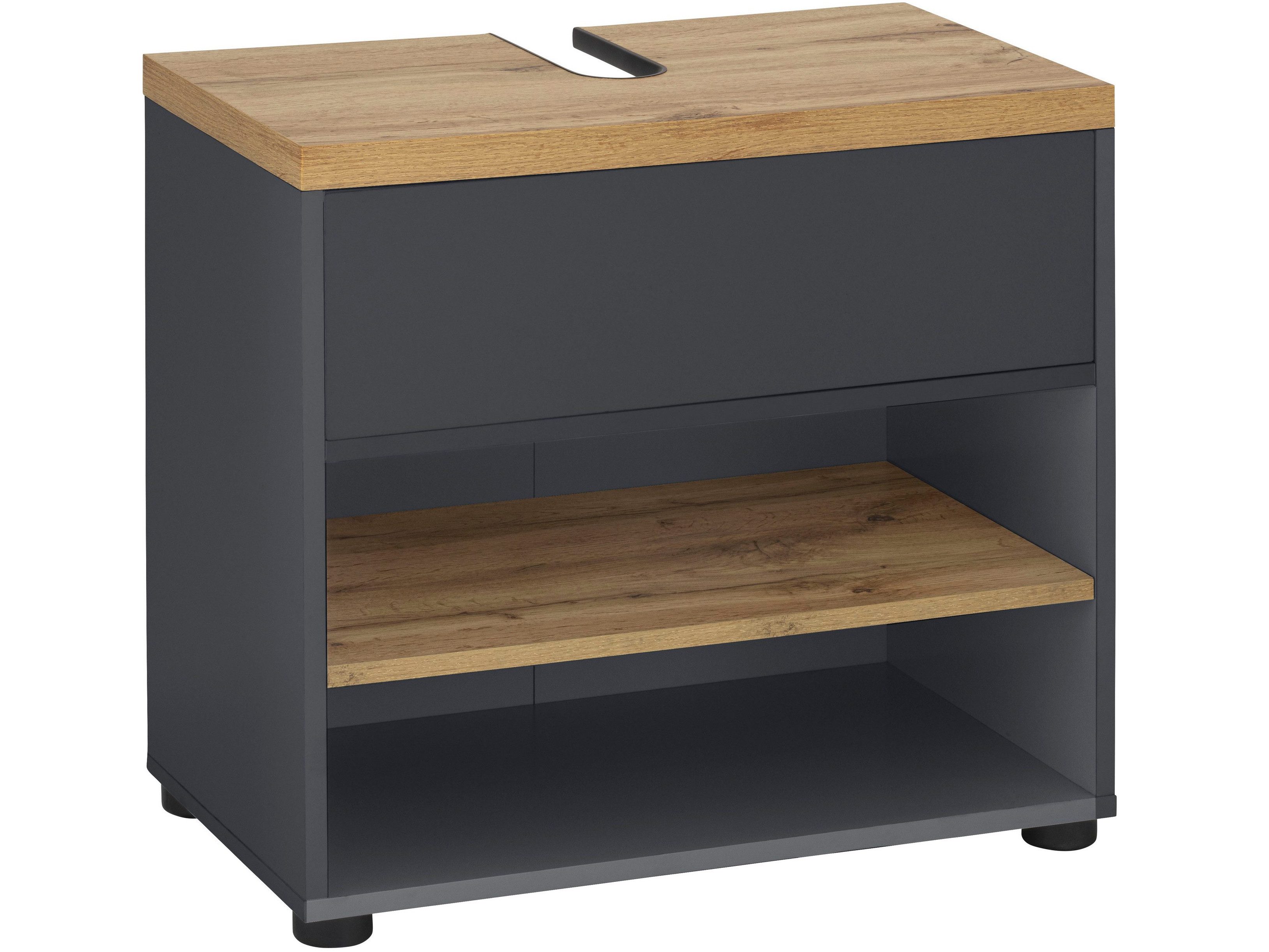 loft24 Waschbeckenunterschrank Robin Badezimmer Unterschrank, 1 Klapptür, Push-to-Open, Breite 60 cm