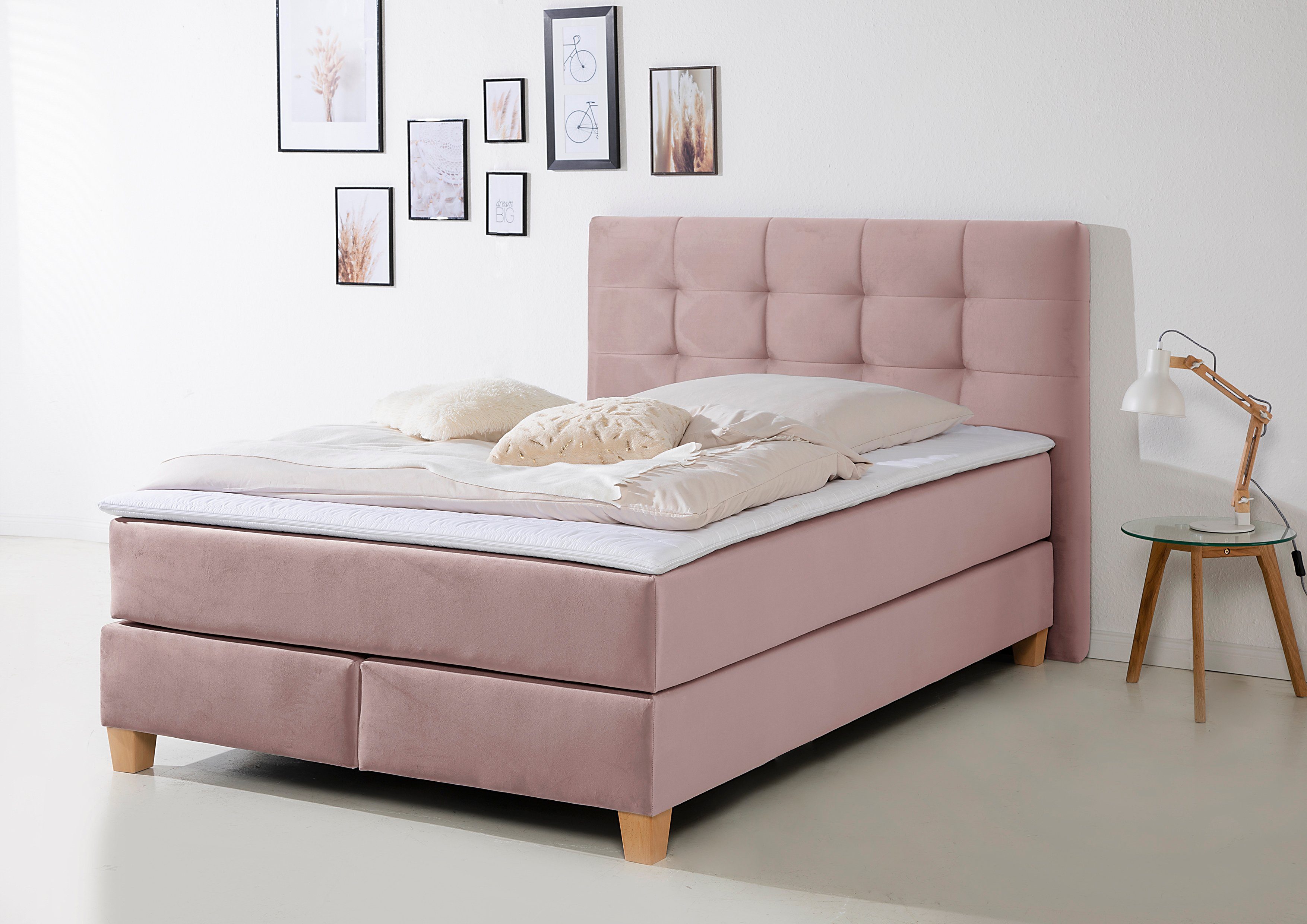 Home affaire Boxspringbett "Moulay" inkl. Topper, in Überlänge 220 cm, 3 Hä günstig online kaufen