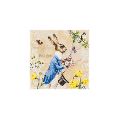 HOME FASHION Papierserviette Mr. Rabbit, (20 St), 33 cm x 33 cm