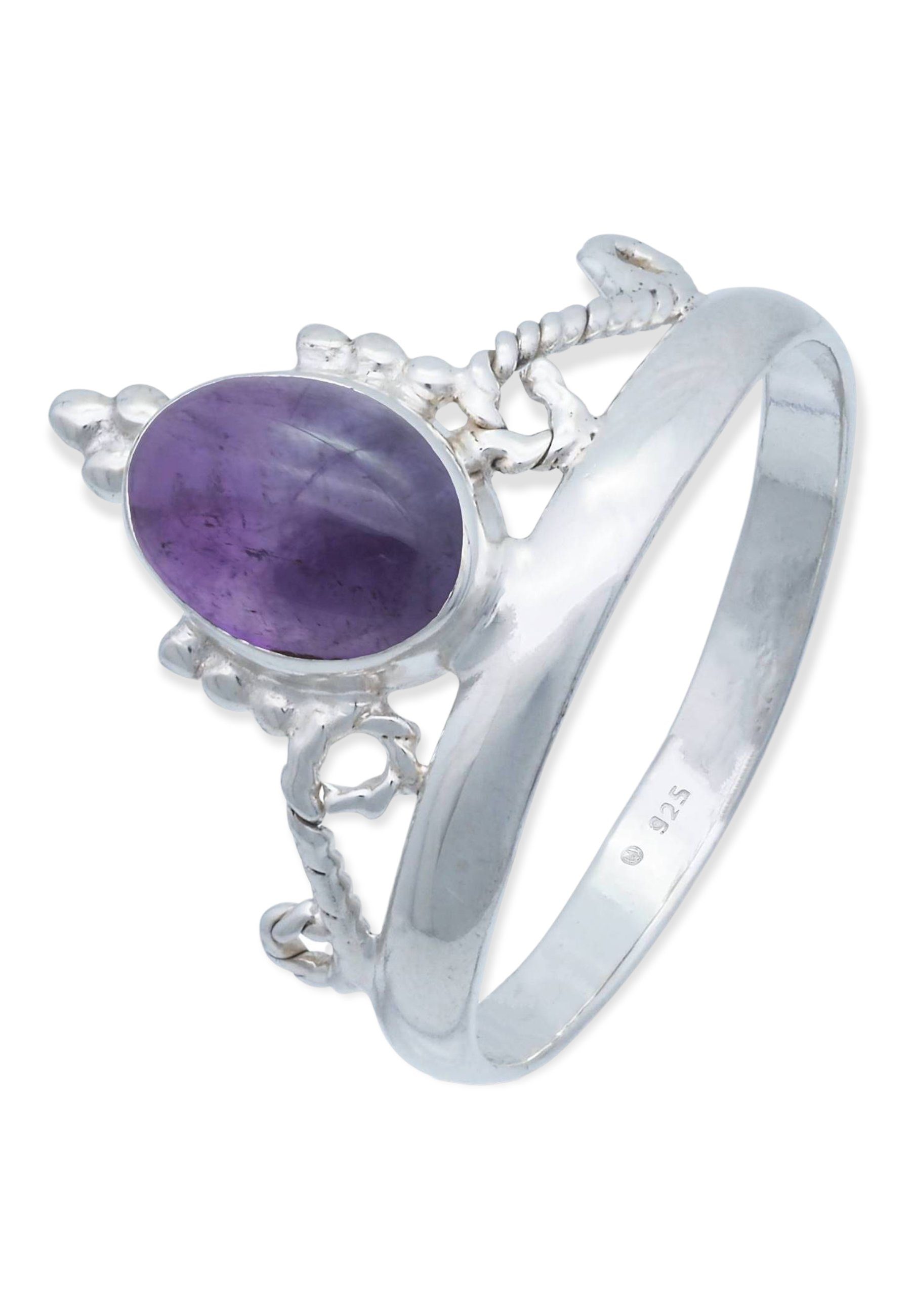 mantraroma Silberring Amethyst mit 925er Silber