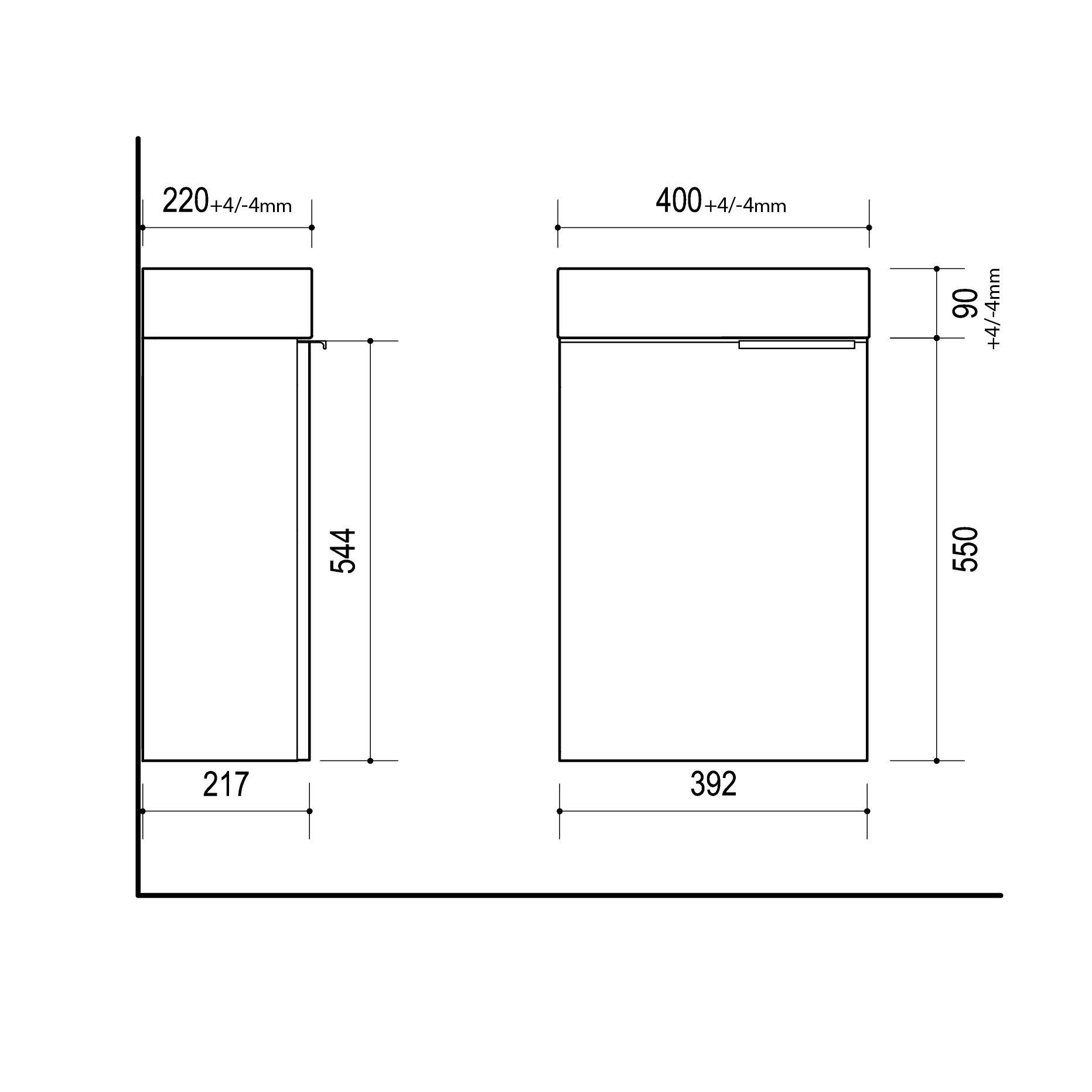 Set, Waschbeckenunterschrank Breite Planetmöbel und 40 Keramik-Becken cm, 40 bestehend Unterbau Compact Beton Badmöbel, (2er 1-St) aus