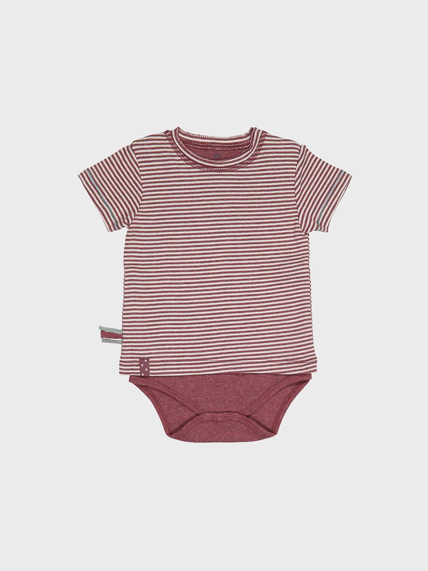 T-Shirt-Body Baby Kurzarm-Bodyshirt aus Bio-Baumwolle,gestreift