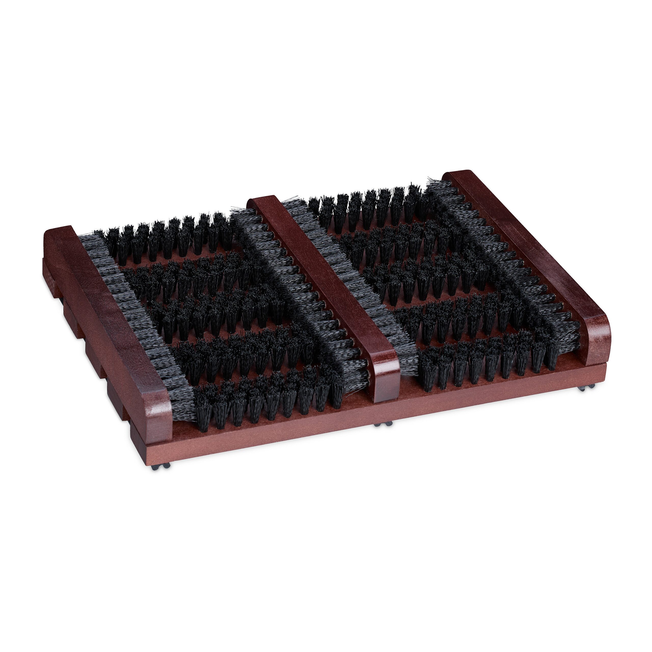 relaxdays Schuhabtropfschale Schuhabstreifer mit Bürsten