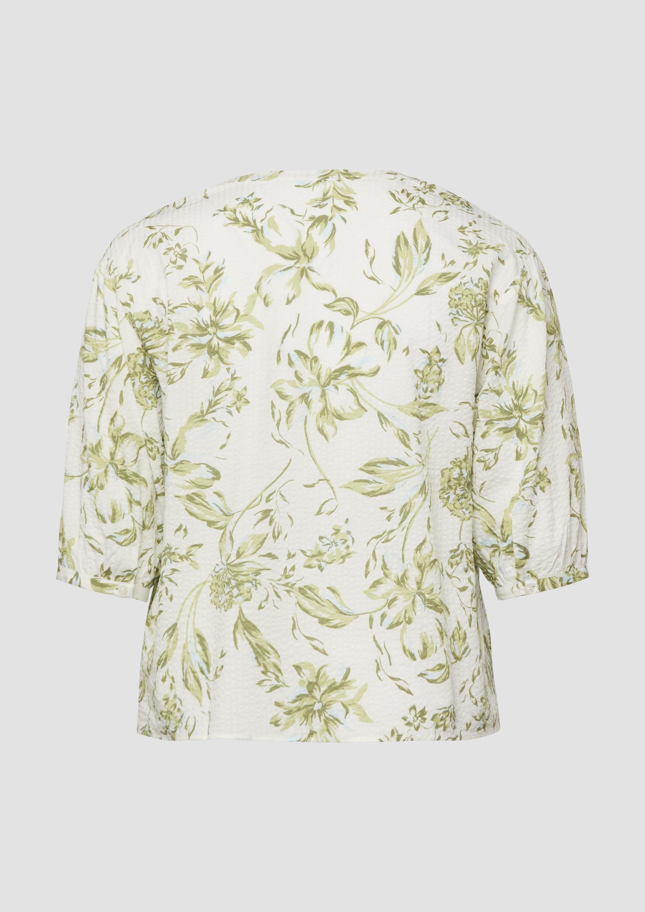 s.Oliver Kurzarmbluse Bluse Bluse aus Seersucker mit Raffungen günstig online kaufen